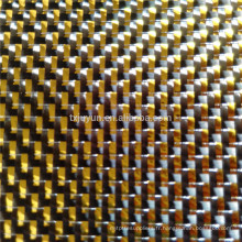 Tissu métallique en fibre de carbone GOLDEN SILVER pour pièces automobiles pièces sport